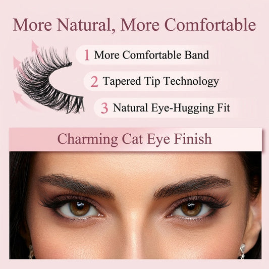 ⏳Limited-time sale BUY 1 GET 1 FREE!!🌸Self-Adhesive Reusable Lashes – 3-Sec Application, No Glue Needed