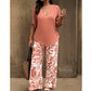 🥳2026 HOT SALE 50% OFF! 💞Women's V-Neck Blouse & Printed Wide-Leg Pants Set