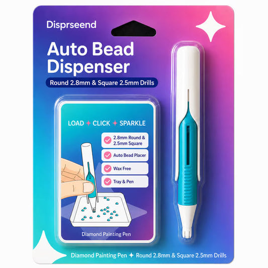🔥 Last Day 50% OFF 💎 Automatic Diamond Painting Bead Dispenser Pen & Tray Set