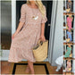 🔥Hot Sale 50% OFF!!💕Round Neck Polka Dot Print Midi Dress🌸