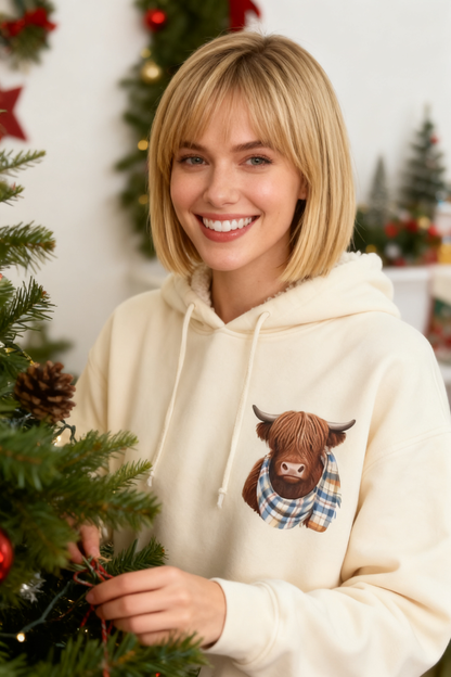 🔥New Year Hot Sale 60% OFF🎁Cute Highland Cow Cozy Fleece-Lined Hooded Sweatshirt🦬