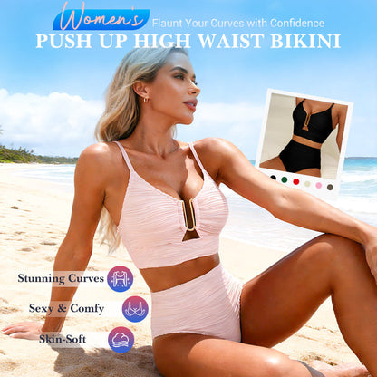 🌷LAST DAY SALE 55% OFF!!💥Women's Push Up High Waist Bikini Set