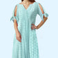 👗 50% OFF NOW! 💃 Women's Elegant V-Neck Hollow-Out Solid Dress✨