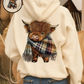 🔥New Year Hot Sale 60% OFF🎁Cute Highland Cow Cozy Fleece-Lined Hooded Sweatshirt🦬