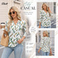 🌸2026 Summer Hot Sale 60% OFF👕Women’s Casual Printed V-Neck Top 3/4 Sleeve Shirts