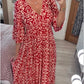 🔥Hot Sale - 60% OFF🔥Bohemian casual print V-neck waist wrap long dress
