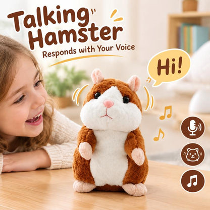 🐹 Last Day Special Price £9.99!!✨Talking Hamster Plush – repeats whatever you say, auto head-shaking, hilarious fun for kids & adults.🎁