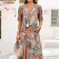💥2026 Mother's Day Sale 50% OFF🤩Women's Vivid Printed V-Neck Midi Dress