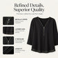 🌺60% OFF FLASH SALE! ✨Double-Layer V-neck Zipper 3/4 Sleeves Soft Tops