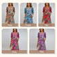 💥2026 Mother's Day Sale 50% OFF🤩Women's Vivid Printed V-Neck Midi Dress