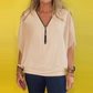 🔥Summer Hot Sale-49% Off🩷Women's Chiffon Zip-up Neck Casual Top