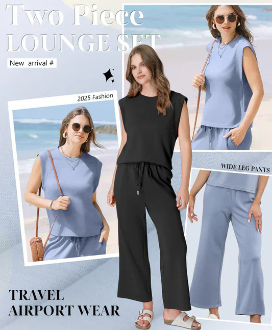 💕 Hot Sale 49% Off💕New Women's  Sleeveless Top & Wide-Leg Pants 2-Piece Set