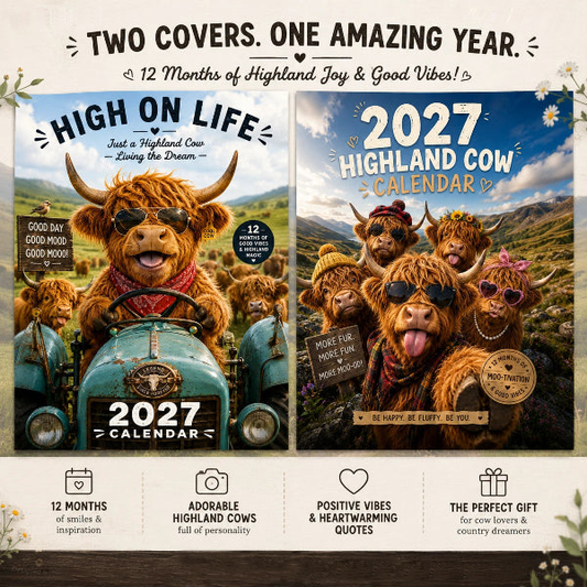 🔥New Hot Selling-60% Off!!🐮2027 Funny Highland Cow Wall Calendar | A4 Hanging Calendar | Designed by Isabel Kline