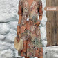 💥2026 Mother's Day Sale 50% OFF🤩Women's Vivid Printed V-Neck Midi Dress