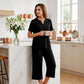 🔥Hot Sale 50% OFF!!💕Women's Casual Short Sleeve Top & Wide Leg Pants Set☁️