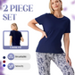 🔥⏳ Limited time 49% off! 👚 Casual two-piece for women | Solid Color Top + Tie-Dye Pants Set