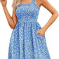 ⏰Summer Hot Sale - 49% Off💃Women's Summer Dresses Casual Square Neck Floral Sundress With Pockets
