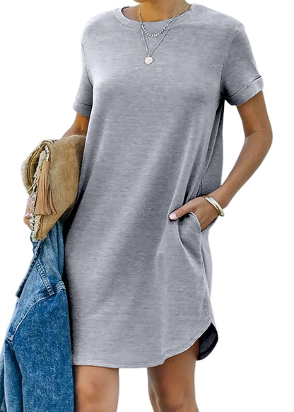🔥Last Day-Buy 2 Free Shipping!🎁💯Women's Casual Short Sleeve T Shirt Dress
