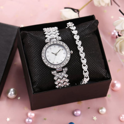 💎 Exquisite Crystal Studded Ladies' Watch with Bracelet ⌚✨