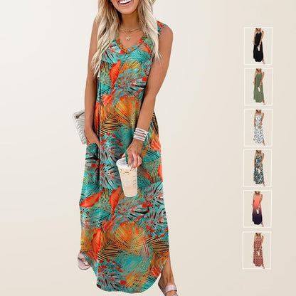 💖LAST DAY SPECIAL PRICE: ￡12.99!!💖Summer  Maxi Vacation Beach Sundresses with Pockets