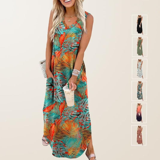 💖LAST DAY SPECIAL PRICE: ￡12.99!!💖Summer  Maxi Vacation Beach Sundresses with Pockets