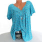 🎉 Last Day Promotion-60% OFF 🍃 Summer V-neck Loose Short sleeve Print Casual Women's T shirt