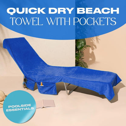 🏖️ Last Day Special Price :￡14.99!!🌞Sun Lounger Towel in Bag with Pockets Storage🌊