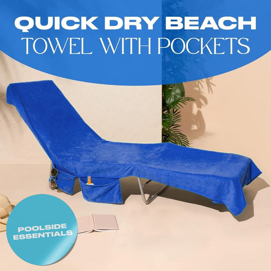 🏖️ Last Day Special Price :￡14.99!!🌞Sun Lounger Towel in Bag with Pockets Storage🌊