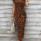 🥳2026 HOT SALE 50% OFF! 💞Women's Knot Bodycon Dress – Leopard print, tummy-flattering knot. Comfy & chic.✨🌹
