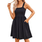 ⏰Summer Hot Sale - 49% Off💃Women's Summer Dresses Casual Square Neck Floral Sundress With Pockets