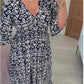 🔥Hot Sale - 60% OFF🔥Bohemian casual print V-neck waist wrap long dress