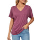 💕End Of Season 50% OFF🌷V-Neck Solid Color Loose Ladies Tops