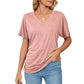 💕End Of Season 50% OFF🌷V-Neck Solid Color Loose Ladies Tops