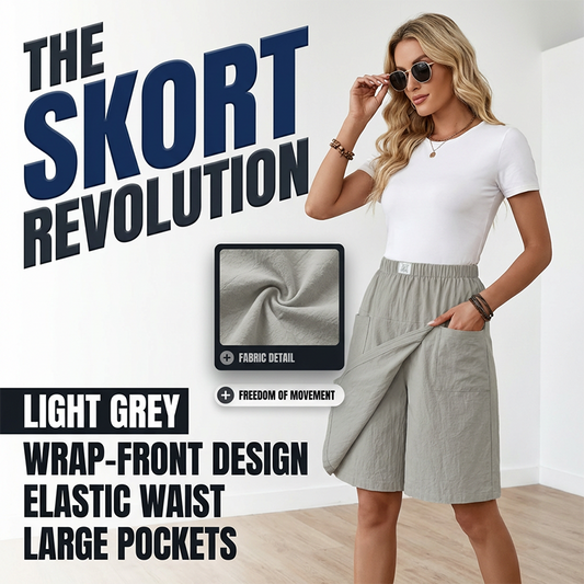 ⏳Last Day 50% OFF!!🌸Women's Casual Elastic Waist Wrap Skort