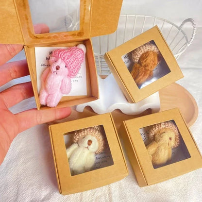 📢📢50% OFF !! ⏰Handmade Mini Plush Teddy Bear in Box (4Pcs/Set)