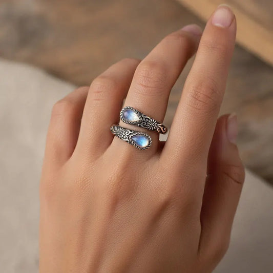 📢⏳Buy 1 Get 1 Free - 50% OFF !! ⏰Vintage Adjustable Open Ring with Teardrop Glowing Zircon