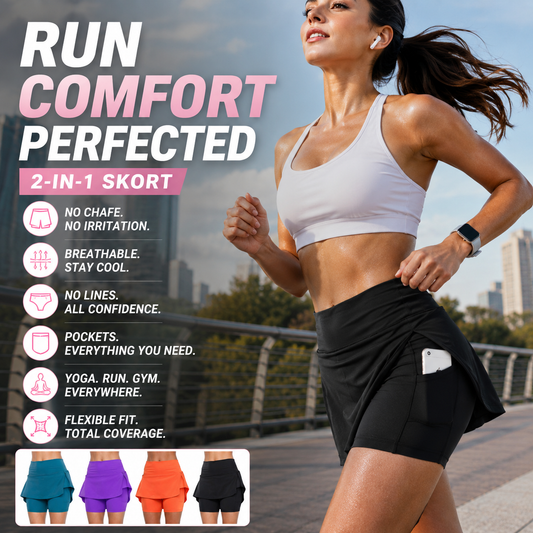 🌞Surprise Price: ￡9.99 Today!!🏆Anti-Chafing Active Skort – Super soft and comfortable🏃‍♀️🎾