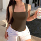 Hot sale 49% off 🩱Sexy Square Neck Sleeveless Tummy Control Tank Tops Bodysuits