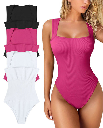 Hot sale 49% off 🩱Sexy Square Neck Sleeveless Tummy Control Tank Tops Bodysuits