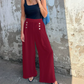 🎉Spring Hot Sale 🛍️Elastic Waist Button Loose Wide Leg Pants