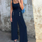 🎉Spring Hot Sale 🛍️Elastic Waist Button Loose Wide Leg Pants