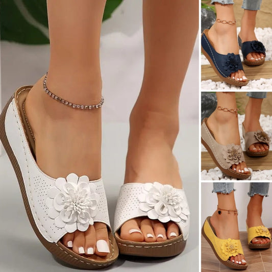 🌸Summer New🌸Women's Comfort Flower Slip-On Sandals