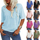 🔥Last Day 49% OFF🔥Women's Solid Color V-Neck T-shirt - 12 COLORS