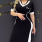 🎉Limited Hot Sale - 50% Off!! 🛍️Women's Trendy Striped V Neck Slim Fit Dress
