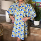 🎉Hot Sale🎉Women's Floral Printed Belted Bubble Sleeve Dress