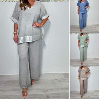 💖Last Day Sale 50% Off💖Casual V-Neck 2-Piece Set