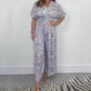 🌸Summer New🌸 Women’s Elegant V-Neck Printed Wide-Leg Jumpsuits