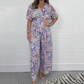 🌸Summer New🌸 Women’s Elegant V-Neck Printed Wide-Leg Jumpsuits