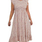 🎉🌷Hot Promotion 50% OFF💃Women's Elegant Floral Print High-Waisted Ruffle Cap Sleeve Dress