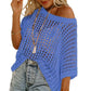 🔥Lsat Day 50% Off🔥⏰Womens Casual Short Sleeve Hollow Out Pullover Knit Tops